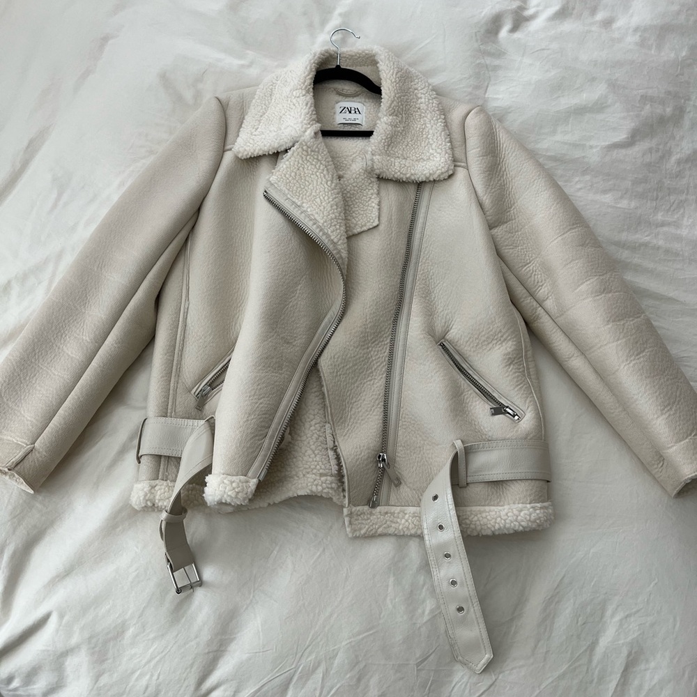 Zara Shearling Leather Jacket - image 1